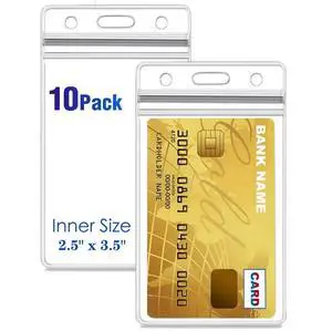 Vertical ID Card Name Tag Badge Holder with Waterproof Type Resealable Zip (Vertical ID, 10 Pcs) Vertical ID Card Name Tag Badge Holder with Waterproof Type Resealable Zip (Vertical ID, 10 Pcs)