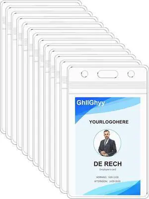 10 Pack Extra Thick Name Badge Holders, Heavy Duty & Sealable Waterproof Vertical ID Badge Holders, Durable Clear PVC Plastic Badge Sleeve for Credit Card/Shcool Work Badge/Room Key/RFID 10 Pack Extra Thick Name Badge Holders, Heavy Duty & Sealable Waterproof Vertical ID Badge Holders, Durable Clear PVC Plastic Badge Sleeve for Credit Card/Shcool Work Badge/Room Key/RFID