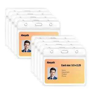Pack Extra Thick ID Card Name Badge Holder Heavy Duty Waterproof Clear Plastic PVC Horizontal Sleeve Pocket Resealable Pack Extra Thick ID Card Name Badge Holder Heavy Duty Waterproof Clear Plastic PVC Horizontal Sleeve Pocket Resealable