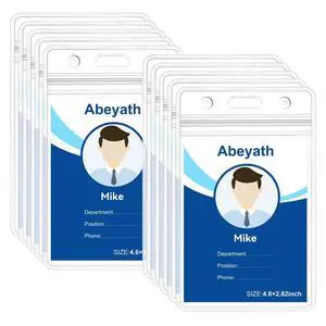 10 Pack Extra Thick ID Card Name Badge Holder Heavy Duty Waterproof Clear Plastic PVC Vertical Sleeve Pocket Resealable 10 Pack Extra Thick ID Card Name Badge Holder Heavy Duty Waterproof Clear Plastic PVC Vertical Sleeve Pocket Resealable