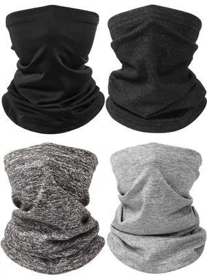 4 Pieces Kids Summer Neck Gaiter Unisex Cooling Face Cover Scarf Breathable Sun Bandana Fishing Cycling Mask(Black, Grey, Light Grey, Lined Black) 4 Pieces Kids Summer Neck Gaiter Unisex Cooling Face Cover Scarf Breathable Sun Bandana Fishing Cycling Mask(Black, Grey, Light Grey, Lined Black)
