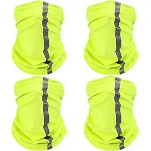 4 Pcs Neck Gaiter Face Mask for Men Reflective Face Cover Scarf Summer UV Sun Protection Balaclava Bandana for Work(Yellow) 4 Pcs Neck Gaiter Face Mask for Men Reflective Face Cover Scarf Summer UV Sun Protection Balaclava Bandana for Work(Yellow)