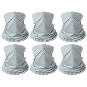 6 Pieces Summer Face Cover For Men Women UV Neck Gaiter Protection Face Breathable Sunscreen Bandana Cycling Running (Grey(6-pack)) 6 Pieces Summer Face Cover For Men Women UV Neck Gaiter Protection Face Breathable Sunscreen Bandana Cycling Running (Grey(6-pack))