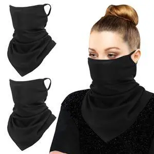 Scarf Mask Bandana with Ear Loops 3 Pack, Neck Gaiter Balaclava UV Sun Protection Face Mask for Dust Wind Outdoors Motorcycle Cycle Bandana Headband for Women Men - Black Scarf Mask Bandana with Ear Loops 3 Pack, Neck Gaiter Balaclava UV Sun Protection Face Mask for Dust Wind Outdoors Motorcycle Cycle Bandana Headband for Women Men - Black
