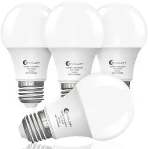 A19 LED Light Bulbs,60 Watt Equivalent Daylight 5000K with E26 Base,Efficient 9W,800 Lumens Non-Dimmable LED Bulbs,15000 Hours, Ideal for Bedroom Living Room, 4-Packs A19 LED Light Bulbs,60 Watt Equivalent Daylight 5000K with E26 Base,Efficient 9W,800 Lumens Non-Dimmable LED Bulbs,15000 Hours, Ideal for Bedroom Living Room, 4-Packs