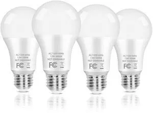 A19 LED Light Bulb, 100 Watt Equivalent LED Bulbs, 13W Daylight White 5000K, 1500LM, E26 Standard Base Non-Dimmable White LED Light Bulb, CRI 85+, 4-Pack A19 LED Light Bulb, 100 Watt Equivalent LED Bulbs, 13W Daylight White 5000K, 1500LM, E26 Standard Base Non-Dimmable White LED Light Bulb, CRI 85+, 4-Pack