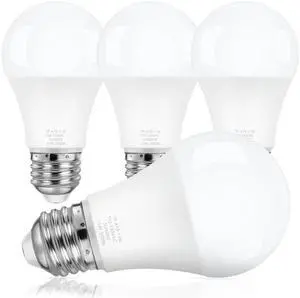 4-Pack A19 LED Light Bulbs, 100W Equivalent LED Bulb, 5000K 1100Lumen Light Bulb 11W, Non-Dimmable E26 Frosted Lighting, CRI 85+, No Flicker 4-Pack A19 LED Light Bulbs, 100W Equivalent LED Bulb, 5000K 1100Lumen Light Bulb 11W, Non-Dimmable E26 Frosted Lighting, CRI 85+, No Flicker