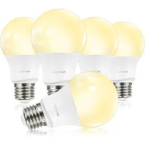 A19 LED Light Bulb,60W Equivalent,8.5W 3000K Warm White,E26 Base,800 Lumens Non-Dimmable,Energy Efficient LED Light Bulbs,UL Listed for Home Lighting,5-Pack A19 LED Light Bulb,60W Equivalent,8.5W 3000K Warm White,E26 Base,800 Lumens Non-Dimmable,Energy Efficient LED Light Bulbs,UL Listed for Home Lighting,5-Pack