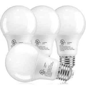 4 Pack A19 LED Light Bulbs, 60 Watt Equivalent, Soft Warm White 3000K, Energy Efficient 9W, E26 Base Standard LED Bulb, 120V, 800 Lumen Lightbulbs for Bedroom Indoor Lamp, Non-Dimmable, UL Listed 4 Pack A19 LED Light Bulbs, 60 Watt Equivalent, Soft Warm White 3000K, Energy Efficient 9W, E26 Base Standard LED Bulb, 120V, 800 Lumen Lightbulbs for Bedroom Indoor Lamp, Non-Dimmable, UL Listed