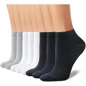 8 Pairs Ankle Novelty Socks for Women Non Slip Cotton Socks No Show Socks Classic Low Cut Casual Socks (Black+White+Grey) 8 Pairs Ankle Novelty Socks for Women Non Slip Cotton Socks No Show Socks Classic Low Cut Casual Socks (Black+White+Grey)