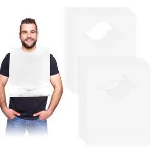 50 Pcs Disposable Adult Bibs with Crumb Catcher for Elderly Eating Plastic Bibs Single Use Dining Clothing Protectors 50 Pcs Disposable Adult Bibs with Crumb Catcher for Elderly Eating Plastic Bibs Single Use Dining Clothing Protectors