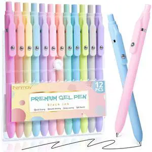 Gel Pens, 12 Pcs 0.5mm Fine Point Aesthetic Pens, Quick Dry No Smudge, Smooth Writing Comfortable Grip Pen, Cute Black Ink Journaling Pens for School Supplies Office Desk Accessories Gel Pens, 12 Pcs 0.5mm Fine Point Aesthetic Pens, Quick Dry No Smudge, Smooth Writing Comfortable Grip Pen, Cute Black Ink Journaling Pens for School Supplies Office Desk Accessories