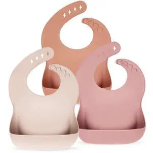 Silicone Bibs for Babies Toddler Set of 3, BPA Free, Soft Adjustable Waterproof Bibs for Feeding Essentials Silicone Bibs for Babies Toddler Set of 3, BPA Free, Soft Adjustable Waterproof Bibs for Feeding Essentials