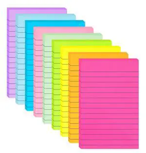 9 Pack Lined Sticky Notes 4x6 in Post Sticky Notes with Lines, 9 Bright Colors Self Sticky Notes Pad Its, Large Ruled Sticky Note for Office, Home, 35 Sheets/Pad 9 Pack Lined Sticky Notes 4x6 in Post Sticky Notes with Lines, 9 Bright Colors Self Sticky Notes Pad Its, Large Ruled Sticky Note for Office, Home, 35 Sheets/Pad
