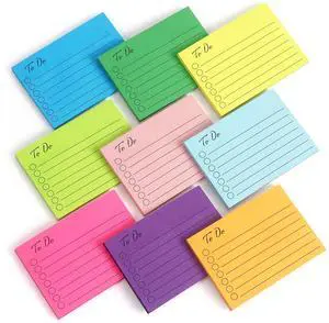 9 Pads to Do Lined Sticky Notes, 9 Bright Multi Colors Self-Stick Note Pads, 3x4 Inch with Line Adhesive Memo Sticky Notes Notepad, 50 Sheet/Pad 9 Pads to Do Lined Sticky Notes, 9 Bright Multi Colors Self-Stick Note Pads, 3x4 Inch with Line Adhesive Memo Sticky Notes Notepad, 50 Sheet/Pad