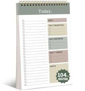 104 Pgs To Do List Notepad, 52 Undated Sheets Duplex-printed Daily Planner For Work Home School Office Desk Accessories Supplies & Goal Setting Tasks -Green 104 Pgs To Do List Notepad, 52 Undated Sheets Duplex-printed Daily Planner For Work Home School Office Desk Accessories Supplies & Goal Setting Tasks -Green