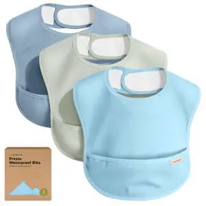 3-Pack Waterproof Baby Bibs for Eating, Lightweight (Ocean) 3-Pack Waterproof Baby Bibs for Eating, Lightweight (Ocean)