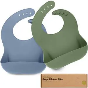 2-Pack Silicone Bibs for Babies, Toddlers Girl, Boy Sturdy Food-Grade Baby Bibs for Eating, Large Food Catcher, Clean & Put On Easily, Waterproof Toddler Feeding Essentials (Slate) 2-Pack Silicone Bibs for Babies, Toddlers Girl, Boy Sturdy Food-Grade Baby Bibs for Eating, Large Food Catcher, Clean & Put On Easily, Waterproof Toddler Feeding Essentials (Slate)