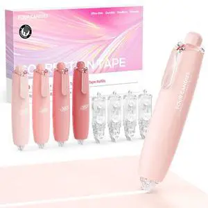 Refillable Retractable White Correction Tape, 4PCS Smooth White Pull-Out Tape with 4 Extra Refills, Easy to Use Applicator for Instant Corrections for Office, School Supplies (Pink) Refillable Retractable White Correction Tape, 4PCS Smooth White Pull-Out Tape with 4 Extra Refills, Easy to Use Applicator for Instant Corrections for Office, School Supplies (Pink)