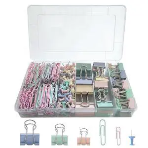 282 Pcs Colored Office Clips Set Binder Clips and Paper Clips Push Pin Colored Assorted Sizes Small Medium Large for Home School Office Supplies 282 Pcs Colored Office Clips Set Binder Clips and Paper Clips Push Pin Colored Assorted Sizes Small Medium Large for Home School Office Supplies