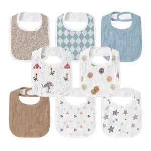 Baby Muslin Bibs 8 Pack, Drooling and Teething Bibs for Baby Boy, Absorbent, Soft Organic Cotton, Adjustable Bandana Bib for Newborn, Toddler, Infant 0-36 Months, Blue Baby Muslin Bibs 8 Pack, Drooling and Teething Bibs for Baby Boy, Absorbent, Soft Organic Cotton, Adjustable Bandana Bib for Newborn, Toddler, Infant 0-36 Months, Blue