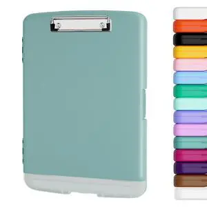 Clipboard with Storage, 8.5 x 11 Organization Box with Pen Holder and A4 Legal Paper Folder, Folio & Side-Opening, Low Profile Clip,for Nurses,Teachers, Size 14 x 9.6 x 1.2 in, Teal Clipboard with Storage, 8.5 x 11 Organization Box with Pen Holder and A4 Legal Paper Folder, Folio & Side-Opening, Low Profile Clip,for Nurses,Teachers, Size 14 x 9.6 x 1.2 in, Teal