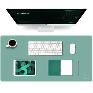 Large Office Leather Desk Mat, Mouse and Keyboard Pad, Computer and Laptop Mat, Desktop Protector and Cover, Writing Pad and Blotter (31.5"x15.7", Green) Large Office Leather Desk Mat, Mouse and Keyboard Pad, Computer and Laptop Mat, Desktop Protector and Cover, Writing Pad and Blotter (31.5"x15.7", Green)