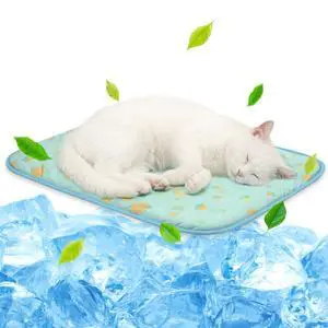 Pet Cooling Mat -Q-Max>0.345 Ice Silk Cooling Mat for Dogs & Cats Portable & Washable Pet Cooling Blanket, Car Seats, Beds for Summer (Green Fruit, 20'' X 16'' X 0.3'') Pet Cooling Mat -Q-Max>0.345 Ice Silk Cooling Mat for Dogs & Cats Portable & Washable Pet Cooling Blanket, Car Seats, Beds for Summer (Green Fruit, 20'' X 16'' X 0.3'')