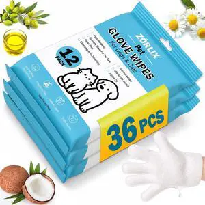 36Pcs Pet Glove Wipes for Dogs & Cats, Hypoallergenic Pet Cleaning Gloves Infused with Nourishing Ingredients to Deodorize and Hydrate, Pet Grooming Wipes for Daily Care & Travel Use 36Pcs Pet Glove Wipes for Dogs & Cats, Hypoallergenic Pet Cleaning Gloves Infused with Nourishing Ingredients to Deodorize and Hydrate, Pet Grooming Wipes for Daily Care & Travel Use