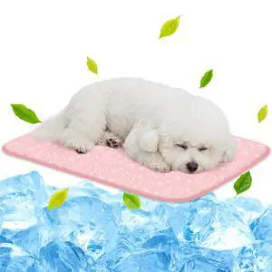 Pet Cooling Mat -Q-Max>0.345 Ice Silk Cooling Mat for Dogs & Cats Portable & Washable Pet Cooling Blanket, Car Seats, Beds for Summer (Pink Cat, 27'' X 20'' X 0.3'') Pet Cooling Mat -Q-Max>0.345 Ice Silk Cooling Mat for Dogs & Cats Portable & Washable Pet Cooling Blanket, Car Seats, Beds for Summer (Pink Cat, 27'' X 20'' X 0.3'')