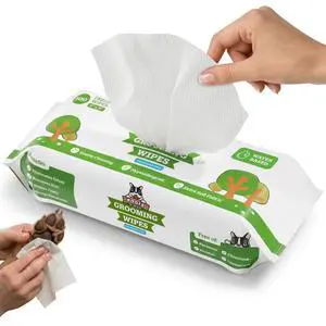 Dog Grooming Wipes Hypoallergenic Pet Wipes for Paws, Body & Butt Cleaning & Hydrating, Fragrance Free, 100 Count Dog Grooming Wipes Hypoallergenic Pet Wipes for Paws, Body & Butt Cleaning & Hydrating, Fragrance Free, 100 Count