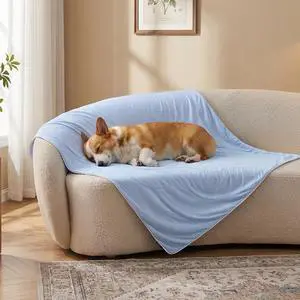Cooling Blanket for Medium Dogs - Lightweight Dog Cooling Mat with Breathable Air-Core Fill, Cold Pet Throw Blanket Washable for Summer, Soft Bed Cover, Blue, 30"x40" Cooling Blanket for Medium Dogs - Lightweight Dog Cooling Mat with Breathable Air-Core Fill, Cold Pet Throw Blanket Washable for Summer, Soft Bed Cover, Blue, 30"x40"