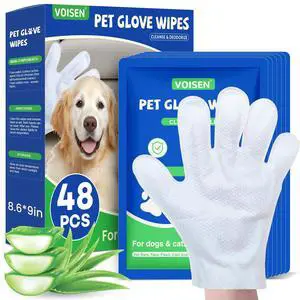 48 Pcs Pet Glove Wipes for Dogs and Cats, Cleaning & Deodorizing Bathing Grooming Wipes,Unscented Thick Nourish Fur Glove Wipes for Pet Dry Cleaning,Daily Care and Travel 48 Pcs Pet Glove Wipes for Dogs and Cats, Cleaning & Deodorizing Bathing Grooming Wipes,Unscented Thick Nourish Fur Glove Wipes for Pet Dry Cleaning,Daily Care and Travel