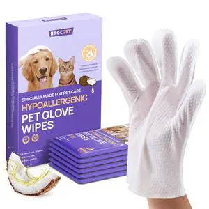 Dog Wipes Cleaning Deodorizing Glove Wipes for Dogs, Cats & Horses, Hypoallergenic Hydrating & Nourishing Pet Wipes for Eyes, Ears, Butt & Paws, No-Rinse, 6pcs Coconut Scent Dog Wipes Cleaning Deodorizing Glove Wipes for Dogs, Cats & Horses, Hypoallergenic Hydrating & Nourishing Pet Wipes for Eyes, Ears, Butt & Paws, No-Rinse, 6pcs Coconut Scent