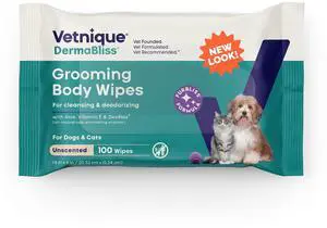 Furbliss/Dermabliss Pet Wipes for Dogs & Cats for Grooming, Cleansing & Deodorizing, Thick Dog Wipes for Convenient Dog Cleaning with Natural Deodorizer, 100ct (NEW Unscented) Furbliss/Dermabliss Pet Wipes for Dogs & Cats for Grooming, Cleansing & Deodorizing, Thick Dog Wipes for Convenient Dog Cleaning with Natural Deodorizer, 100ct (NEW Unscented)