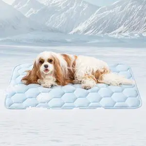 Cooling Mat for Dogs, 35" x 23"(Q-Max>0.53), Washable Dog Cooling Mat, Portable Kennel Cooling Pet Pad for Summer, Non-Slip Summer Crate Pad for Large Dog, Blue Cooling Mat for Dogs, 35" x 23"(Q-Max>0.53), Washable Dog Cooling Mat, Portable Kennel Cooling Pet Pad for Summer, Non-Slip Summer Crate Pad for Large Dog, Blue