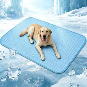 Dog Cooling Mat for Dogs, 40 x 28 in Ice Silk Pet Cooling Pad, Blue Dog Cooling Mat for Dogs, 40 x 28 in Ice Silk Pet Cooling Pad, Blue