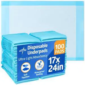 Light Absorbency Underpad, 17" x 24", 100 Count, Disposable Chucks, Bed, Furniture & Surface Protection, For Kids, Adults, Elderly, Puppy Pad, Changing Pad, Incontinence Pee Pad Light Absorbency Underpad, 17" x 24", 100 Count, Disposable Chucks, Bed, Furniture & Surface Protection, For Kids, Adults, Elderly, Puppy Pad, Changing Pad, Incontinence Pee Pad