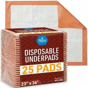 Disposable Underpads 23x36 in, Super Absorbent Adult Bed Pads for Incontinence, Bedding Protection, Prevents Leakage, 25 Count Disposable Underpads 23x36 in, Super Absorbent Adult Bed Pads for Incontinence, Bedding Protection, Prevents Leakage, 25 Count