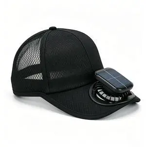 Men Women Solar Powered Fan Hat Cooling Baseball Hat Perfect for Watching Soccer Matches, Summer Beach Fishing Camping Sun Hat Black Men Women Solar Powered Fan Hat Cooling Baseball Hat Perfect for Watching Soccer Matches, Summer Beach Fishing Camping Sun Hat Black