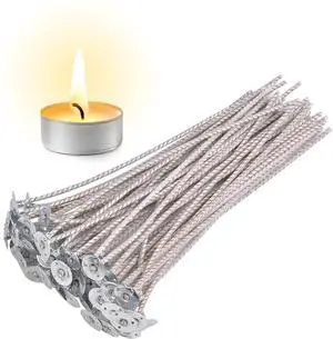 100pcs ECO 2 Wicks for Soy Candles, 6 inch Pre-Waxed Candle Wick for Candle Making,Thick Candle Wick with Base 100pcs ECO 2 Wicks for Soy Candles, 6 inch Pre-Waxed Candle Wick for Candle Making,Thick Candle Wick with Base