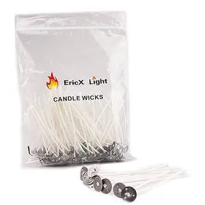 100pcs Candle Wick,3.5" Pre-Waxed Cotton Core for Candle Making 100pcs Candle Wick,3.5" Pre-Waxed Cotton Core for Candle Making