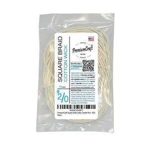 Square Braid Cotton Candle Wick - #2/0 Square Braid Cotton Candle Wick - #2/0