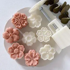 White Mold with 6 Petals 30g Mooncake Mould Hand Press Cookie Stamps, Cherry Blossom Flower Stamps, Mid-Autumn Festival Pastry Tool Pie Making, Cookie Stamps Baking Tools and Accessories White Mold with 6 Petals 30g Mooncake Mould Hand Press Cookie Stamps, Cherry Blossom Flower Stamps, Mid-Autumn Festival Pastry Tool Pie Making, Cookie Stamps Baking Tools and Accessories