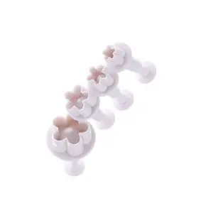 4Pcs White Flower Plunger Cookie Cutter DIY Blossom Flower Cake Fondant Mold Plastic Cake Decorating Tools Baking Accessories Cookie Cutters For Baking Plastic, Dessert and Candy Sculpting Tools 4Pcs White Flower Plunger Cookie Cutter DIY Blossom Flower Cake Fondant Mold Plastic Cake Decorating Tools Baking Accessories Cookie Cutters For Baking Plastic, Dessert and Candy Sculpting Tools