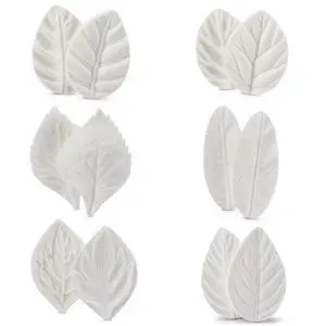 Silicone Leaf Fondant Mold, 6pcs Rose Leaf Cutter for Fondant Cake Decorations Styling Chocolate Sugar Cookie Cutter Set Silicone Mould Silicone Leaf Fondant Mold, 6pcs Rose Leaf Cutter for Fondant Cake Decorations Styling Chocolate Sugar Cookie Cutter Set Silicone Mould