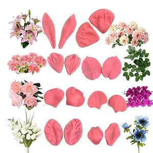 Gumpaste Flower Silicone Veiner Mold 8 Set, Fondant Flower Mold Leaf Tulip Orchid Molds Sugar Gum Paste Molds Cake Decoration Tool for Rose Lily Orchid Tulips Hibisus Rose Leaf (A) Gumpaste Flower Silicone Veiner Mold 8 Set, Fondant Flower Mold Leaf Tulip Orchid Molds Sugar Gum Paste Molds Cake Decoration Tool for Rose Lily Orchid Tulips Hibisus Rose Leaf (A)