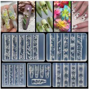 5Pcs 3D Flowers Nail Art Mold Arts Lotus Cherry Phalaenopsis Orchid Molds for Accessories Supplies Y2K Silicone Tools Nails 5Pcs 3D Flowers Nail Art Mold Arts Lotus Cherry Phalaenopsis Orchid Molds for Accessories Supplies Y2K Silicone Tools Nails