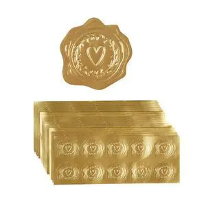 300 Pieces Embossed Gold Foil Stickers, Gold Heart-Love | For Envelopes, Wedding Invitations, Christmas Greeting Cards 300 Pieces Embossed Gold Foil Stickers, Gold Heart-Love | For Envelopes, Wedding Invitations, Christmas Greeting Cards