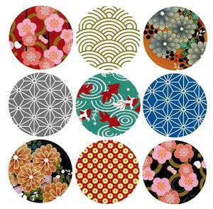 Japan Style Sealing Sticker,Round Japanese Traditional Pattern Self-Adhesive Universal Sealing Paster Gift Packing Decorative Labels Envelope Seals(10 Sheets,90pcs) Japan Style Sealing Sticker,Round Japanese Traditional Pattern Self-Adhesive Universal Sealing Paster Gift Packing Decorative Labels Envelope Seals(10 Sheets,90pcs)